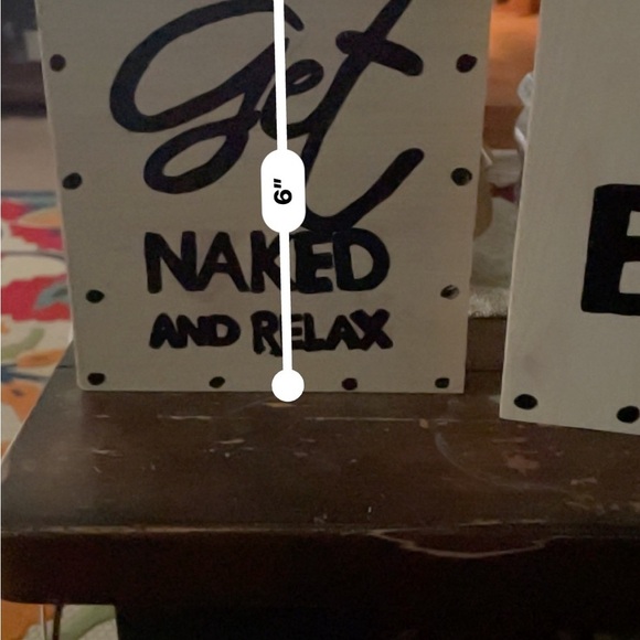 Decorative Wooden Bathroom Signs with Black Text - Picture 5 of 7